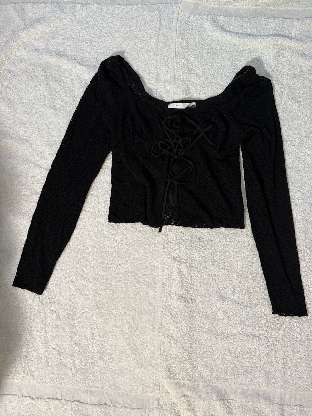 Altar’d State Lace-Up Long Sleeve Crop Top
